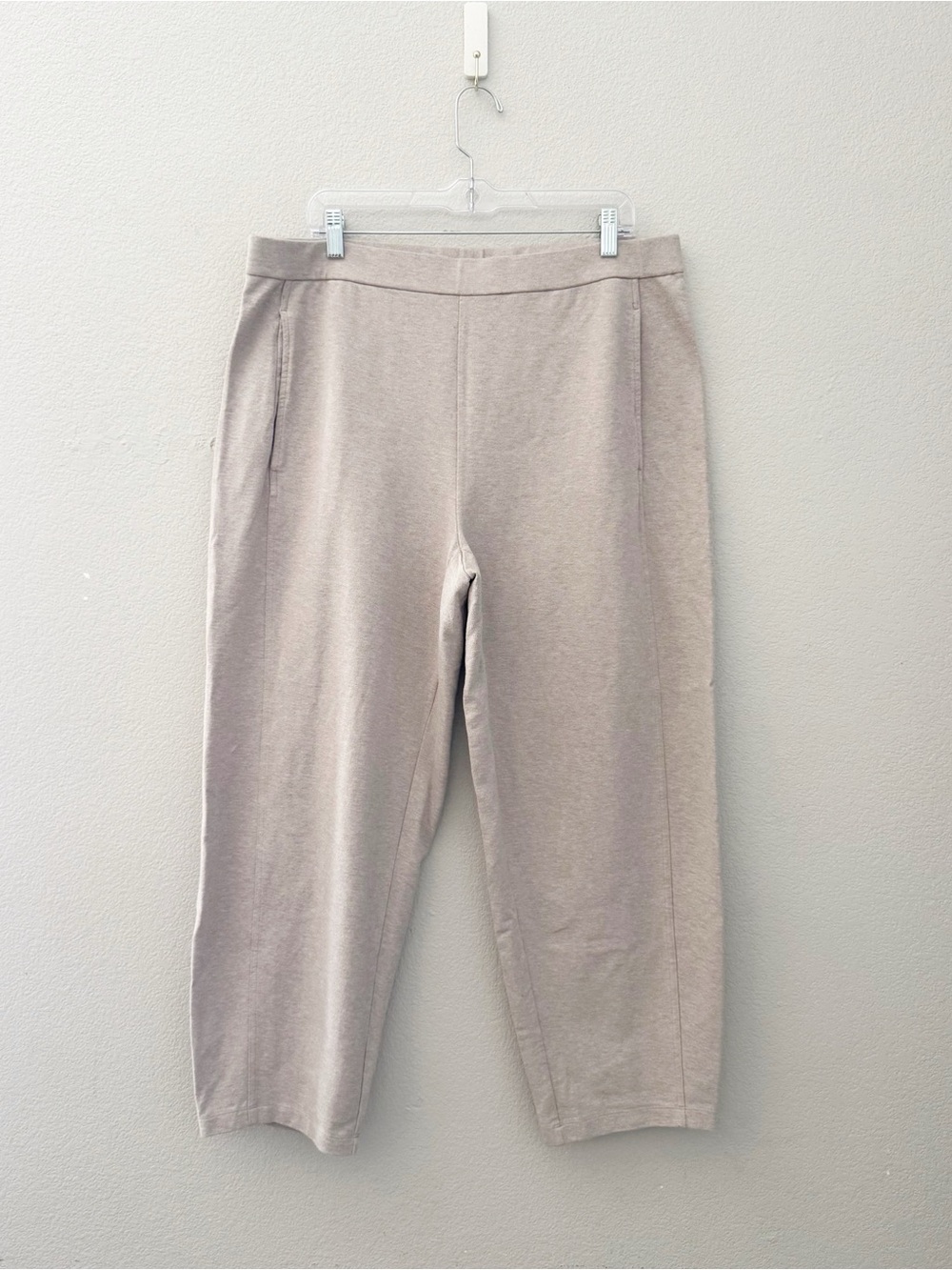 Eileen Fisher Organic Cotton Melange Crepe Lantern Pant XL Tan Minimal Lagenlook - Picture 5 of 12
